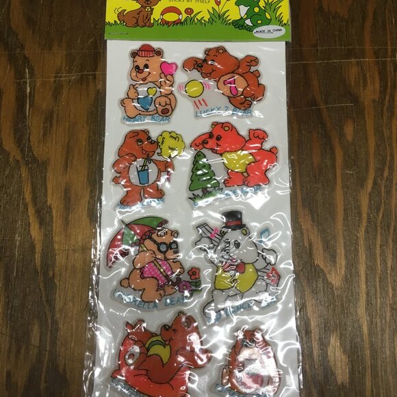 Vintage puffy stickers lot still in original packages cute animals airplanes - Picture 5 of 6